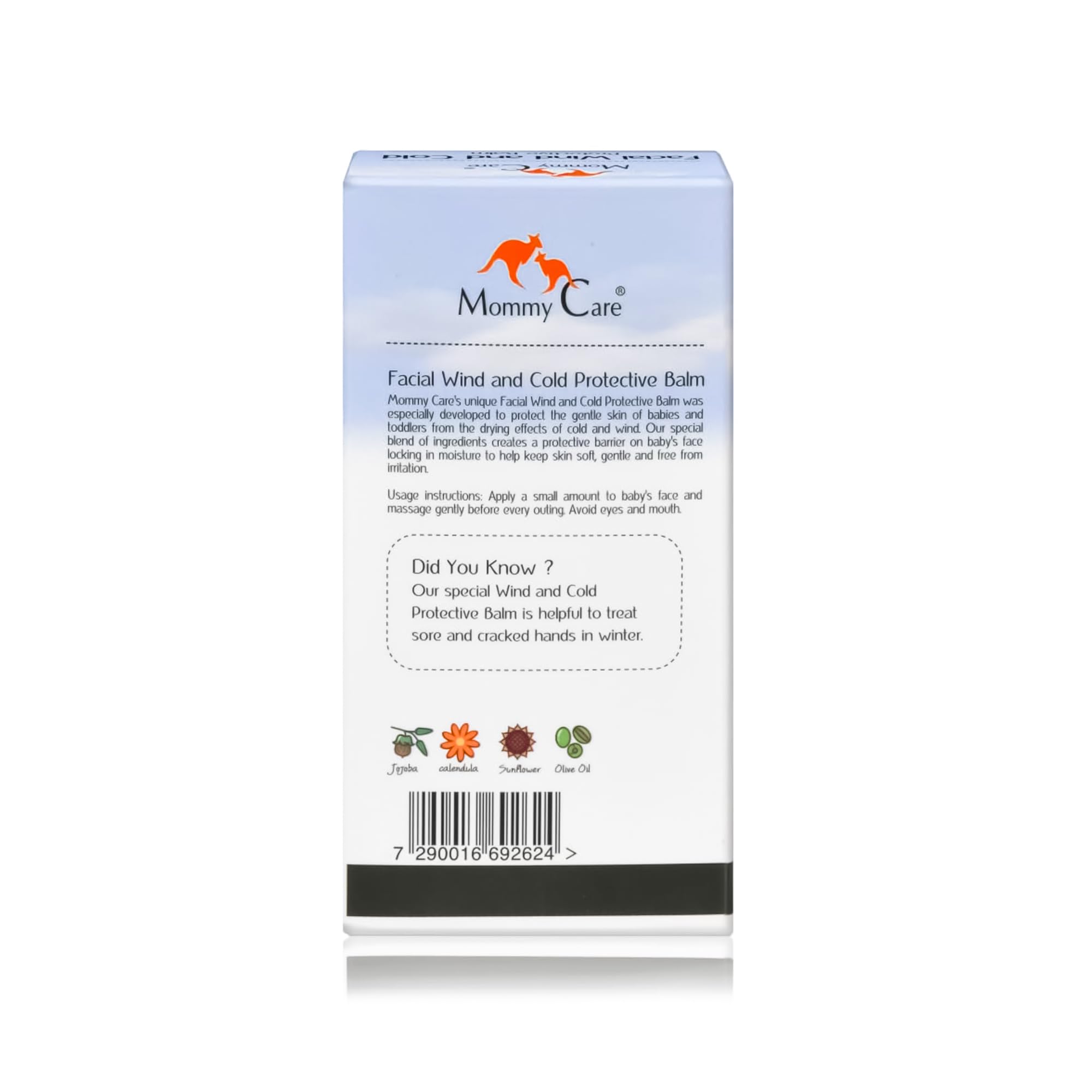 Safe for sensitive skin and suitable for delicate newborns with Mommy Care balm.