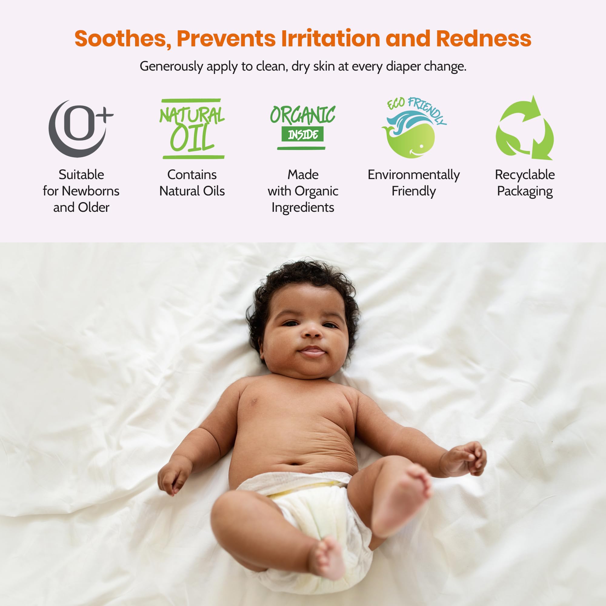 Mommy Care baby skin hands application demonstrates easy, gentle diaper-area care.