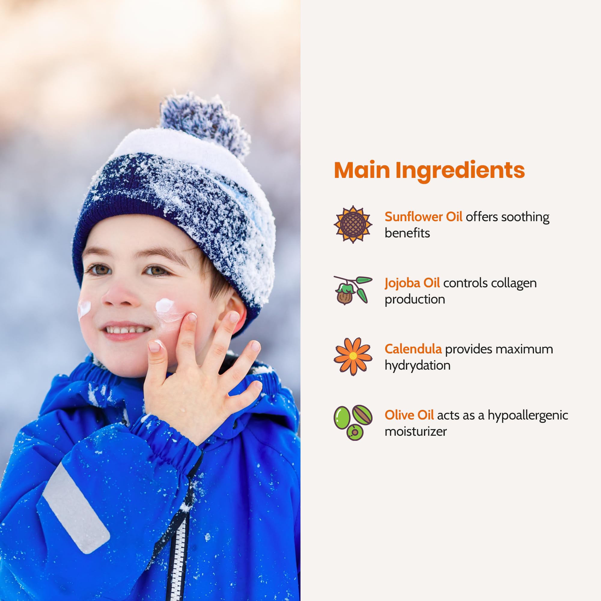 Mommy Care balm ingredients featuring calendula, olive oil, and jojoba nourish skin.
