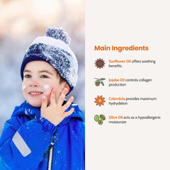Mommy Care balm ingredients featuring calendula, olive oil, and jojoba nourish skin.