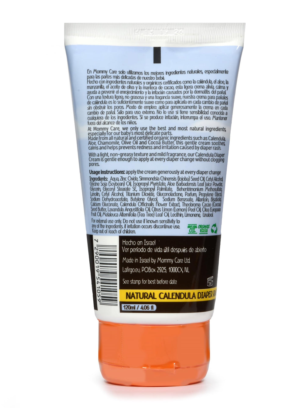 Mommy Care calendula-cream-dispense shows easy squeeze for quick diaper-time care.