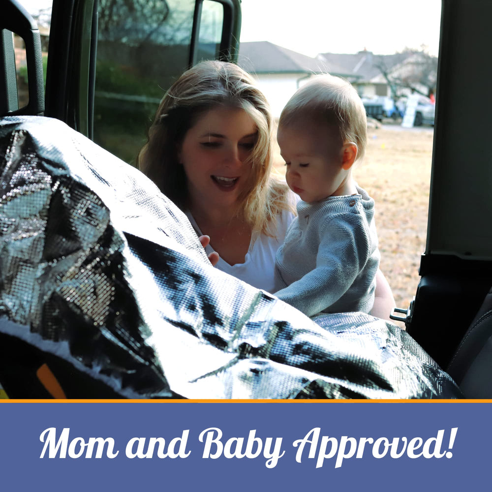 Mommy's Helper car seat sun shade helps keep the seat cooler on hot days.