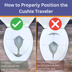 Cushie Traveler washable carry bag tucked into a travel tote.