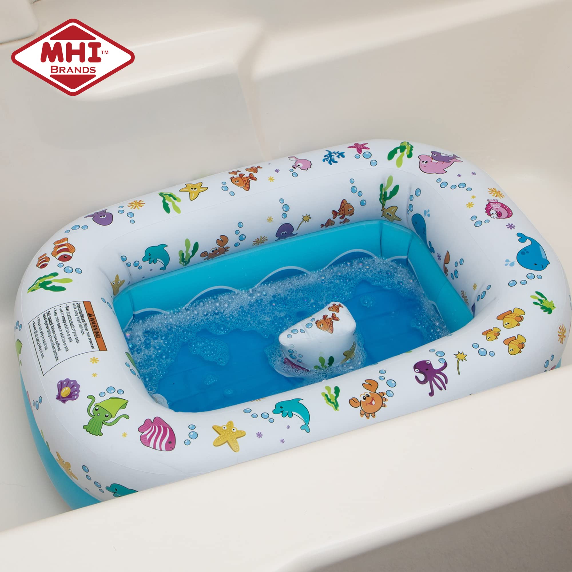 Mommy's Helper dimensions 19.5 by 10 by 7.5 inches suit small bathtubs.