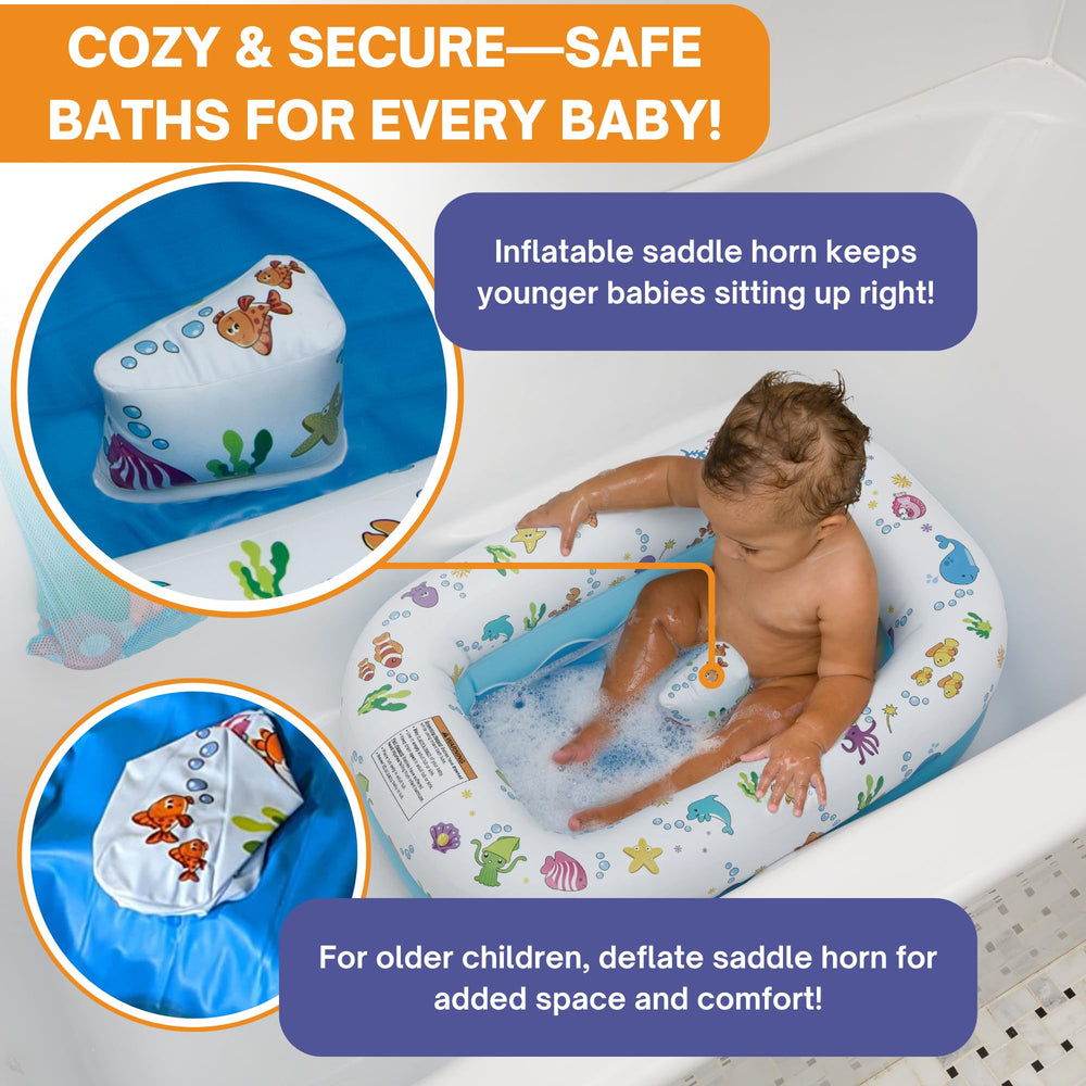 Mommy's Helper phthalate-free materials provide a safe, durable, padded bath space.