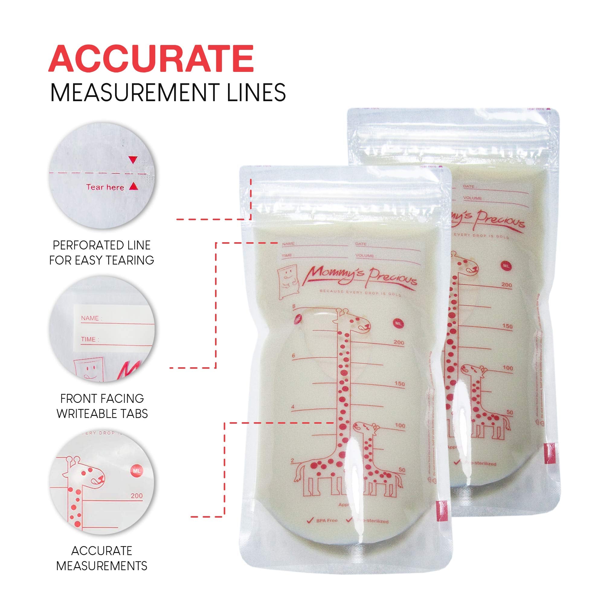 Mommy's Precious bag front-facing writable tab for labeling