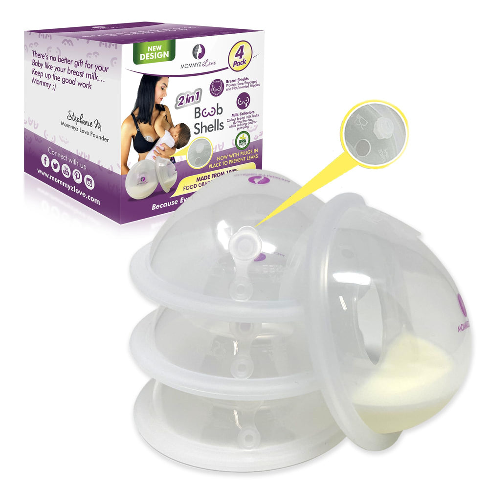Mommyz Love breast shells milk catcher pack front shows discreet daily use for leaks