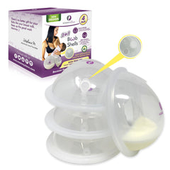 Mommyz Love breast shells milk catcher pack front shows discreet daily use for leaks