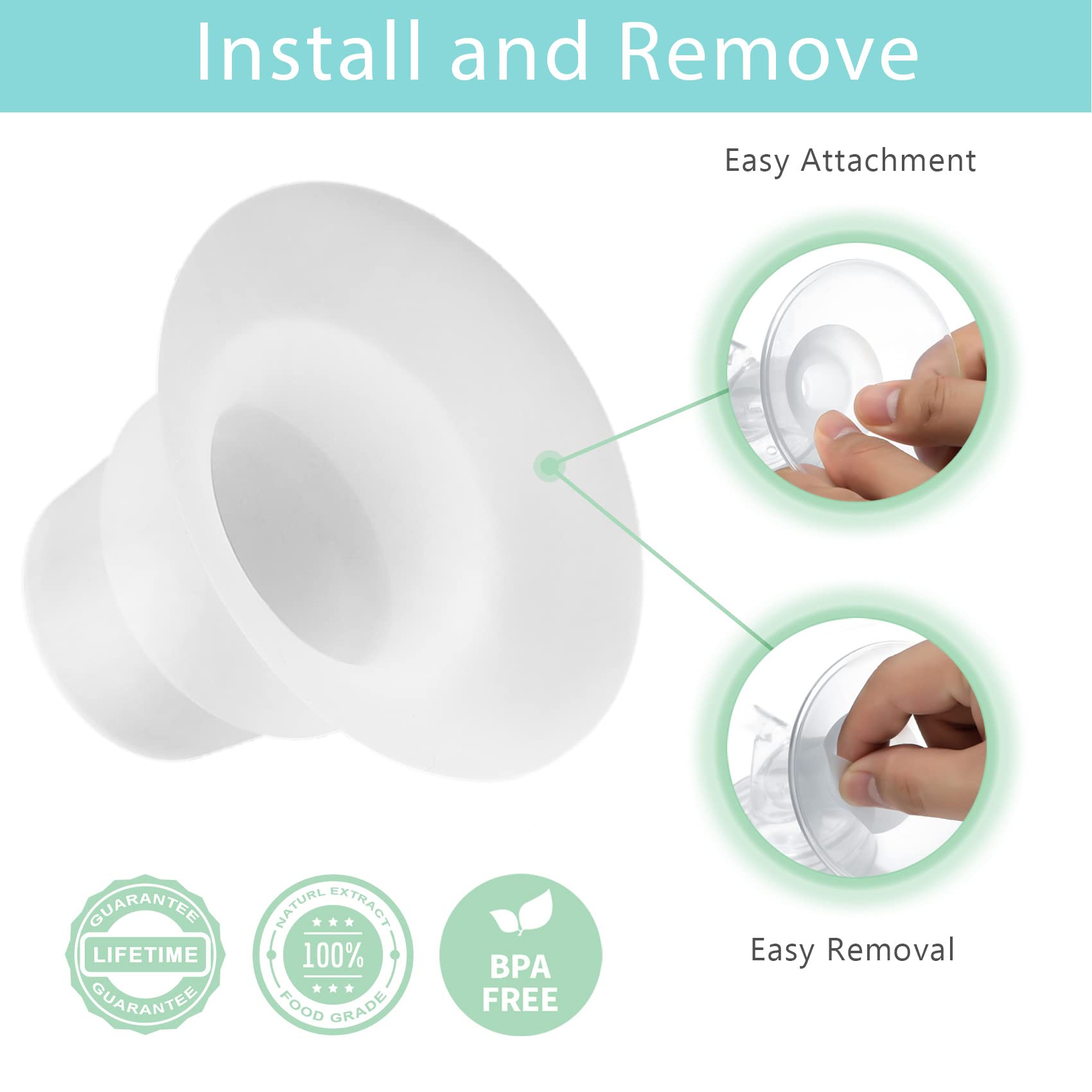 Mompmuir 21mm flange inserts for Bellababy pumps reduce nipple tunnel.