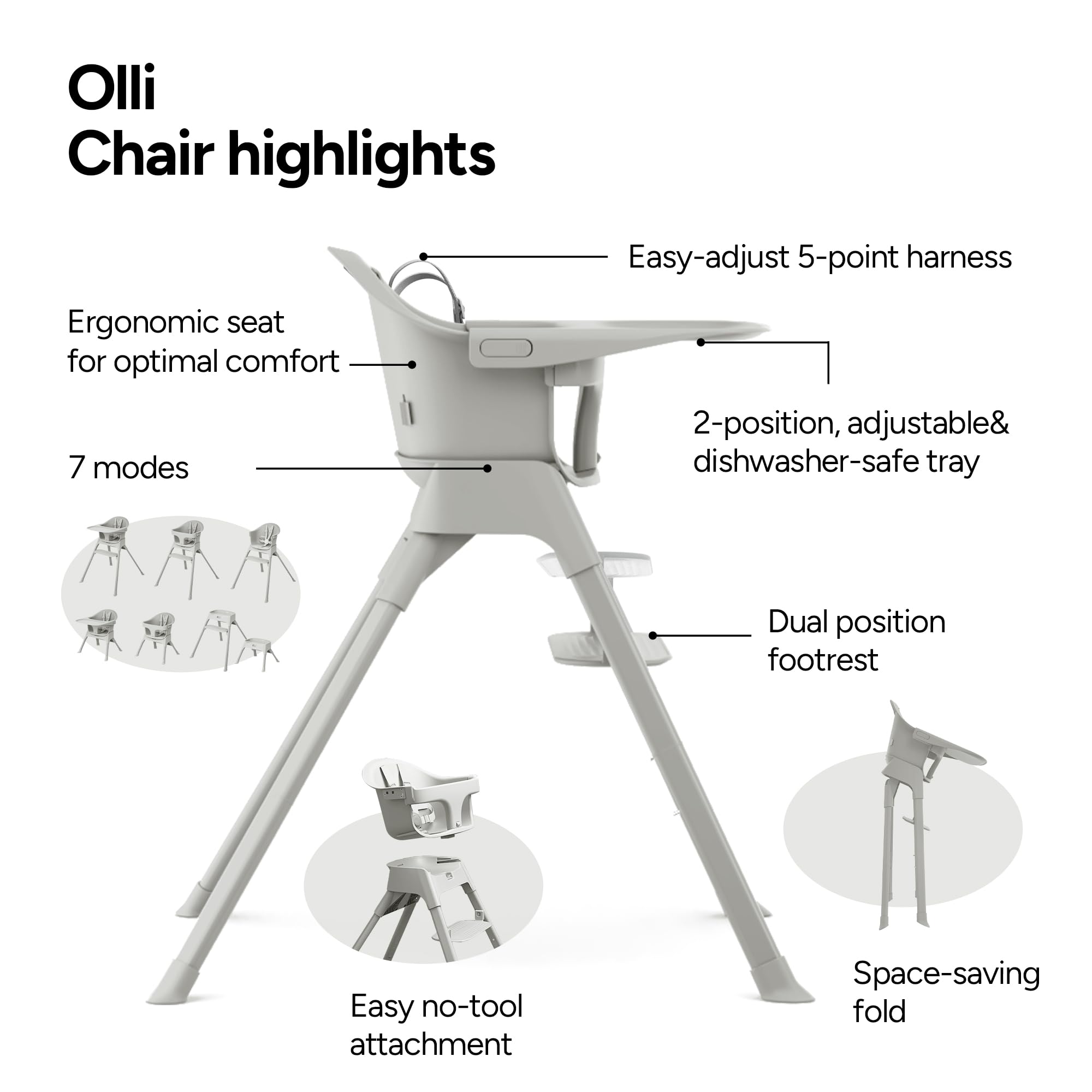 Mompush Olli compact fold supports effortless storage in small spaces.