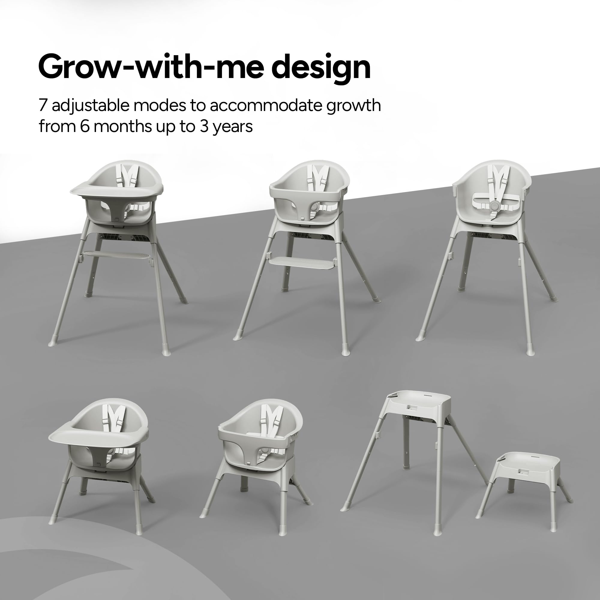 Mompush Olli height adjustment shows grow-with-me versatility for toddlers.