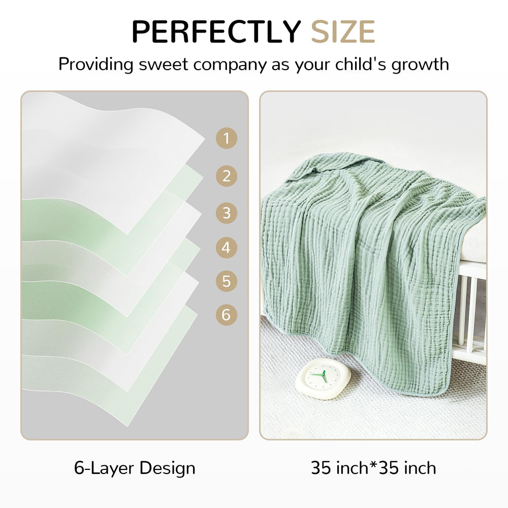 Momsnug muslin towel six-layer close-up highlighting high absorbency