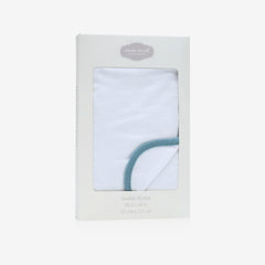 MOMS ON CALL baby swaddle in calm blue with gift box, ready-to-gift newborn present