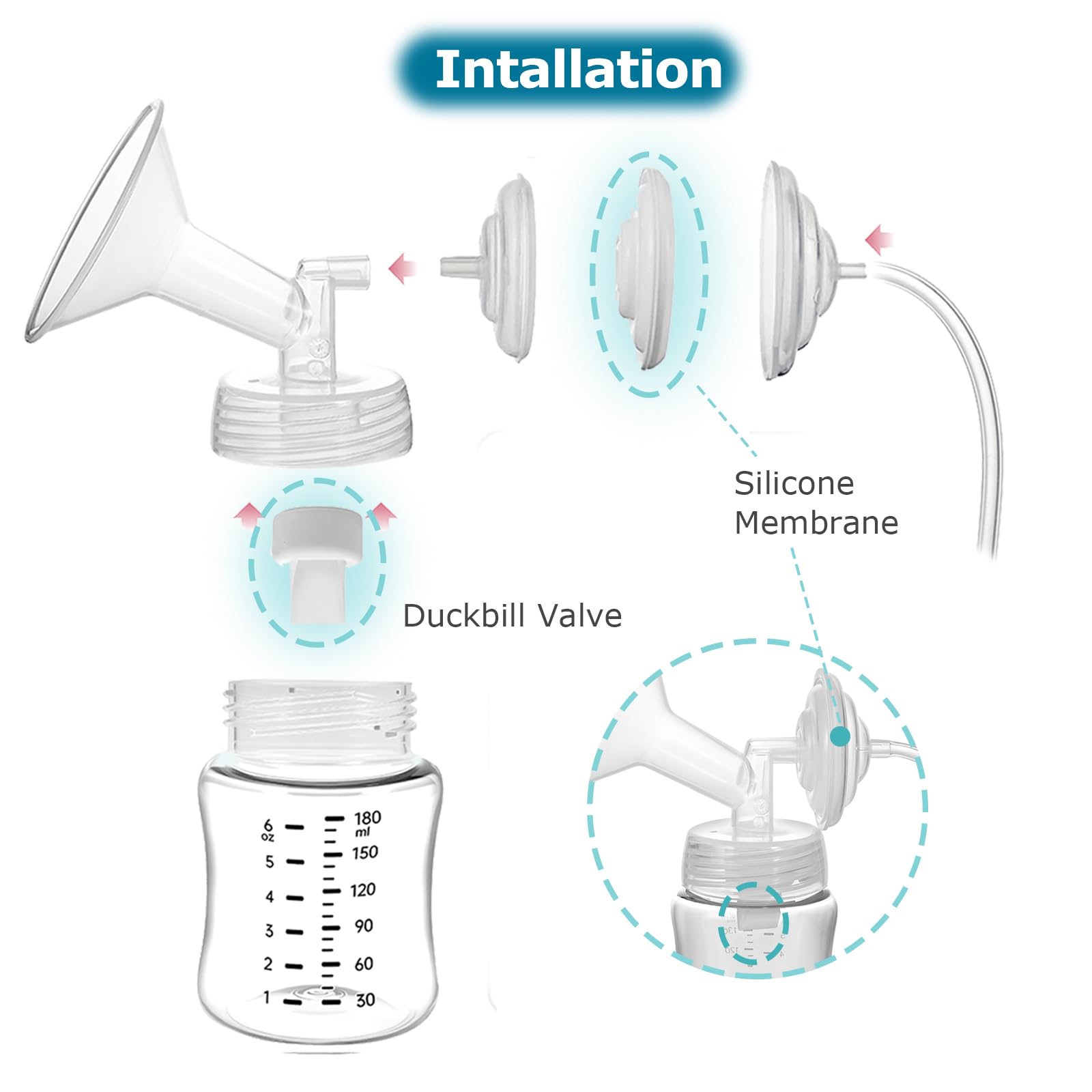 Momstouch BPA-free food-grade silicone, ideal for repeated pump component use.