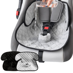 MOMSYLA gray waterproof piddle pad on car seat with protective leak coverage