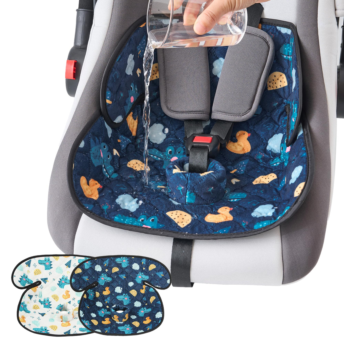 MOMSYLA waterproof piddle pads carseat cover on-the-go protects seats during outings.