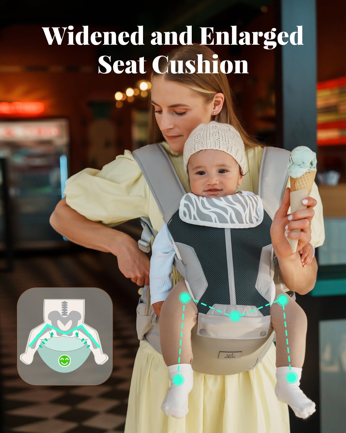 MOMTORY detachable baby holder for newborn convenience and easy transitions