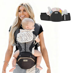MOMTORY StowNGO Pro front view showing ergonomic support for growing child