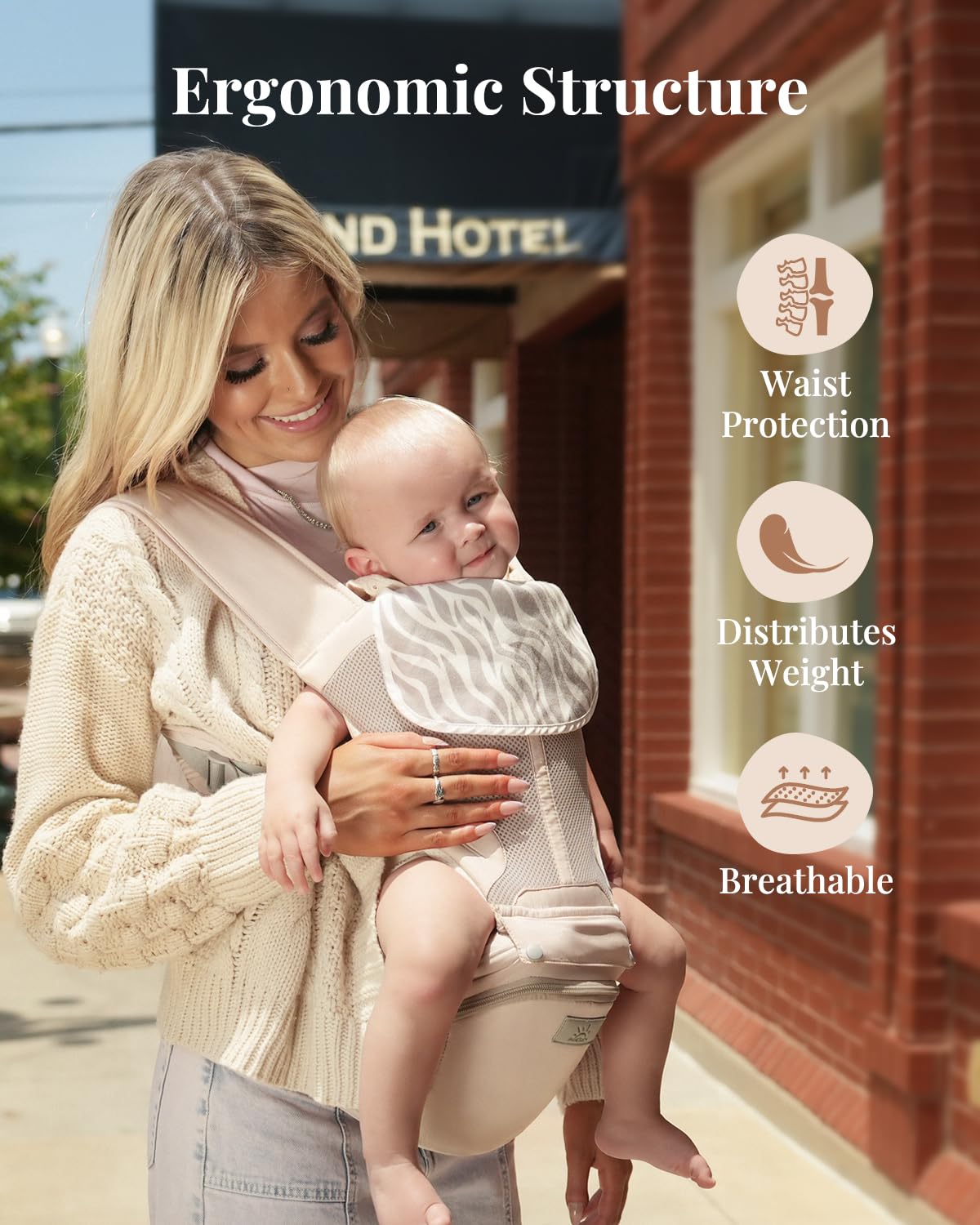 MOMTORY StowNGO Pro drool bib design emphasizes baby care