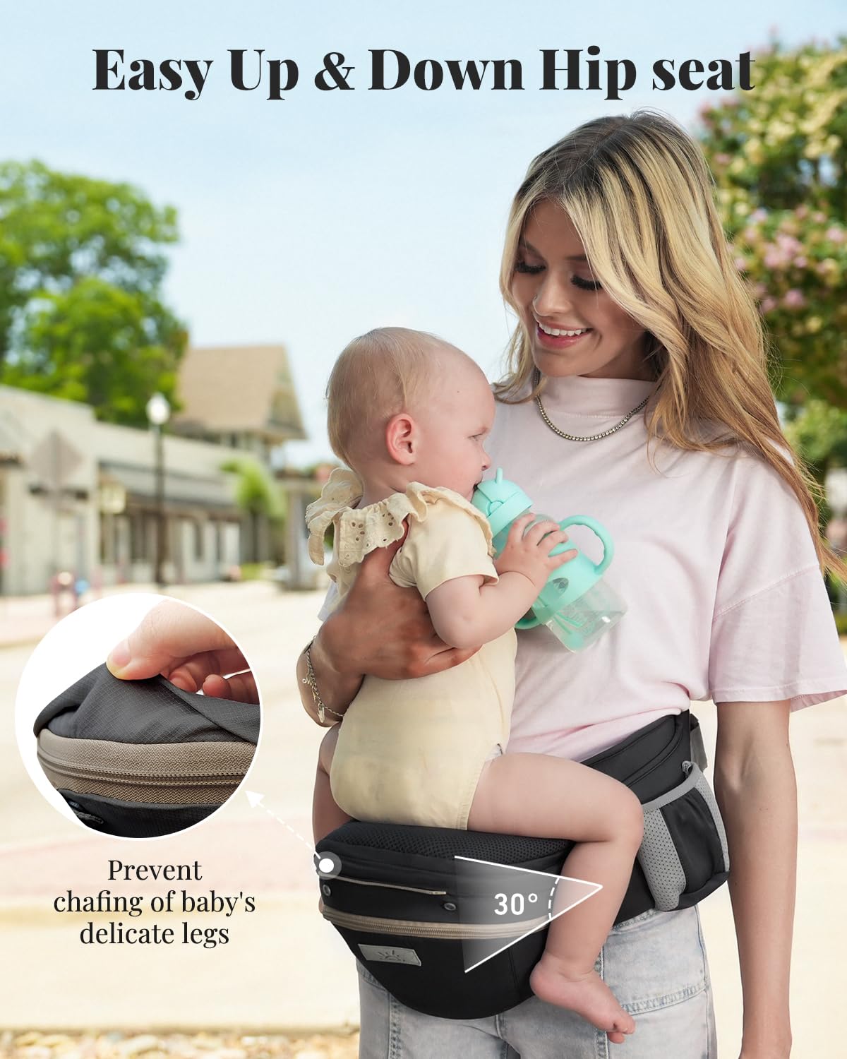 MOMTORY StowNGO Pro soft tummy protection core provides gentle support