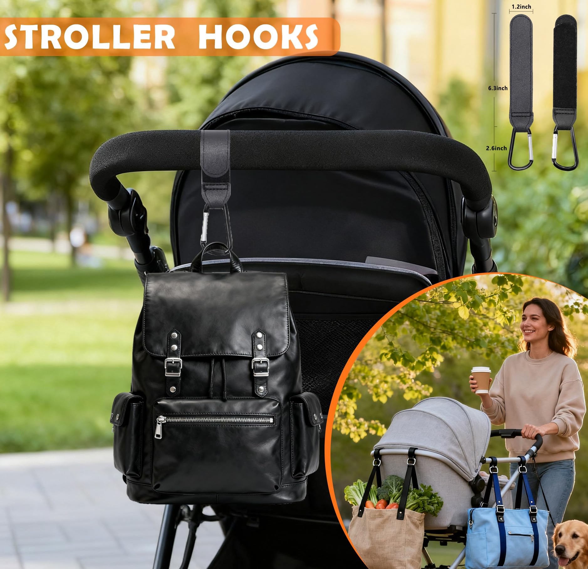 MOMUMOMU stroller hook easy clip use to hang bags fast