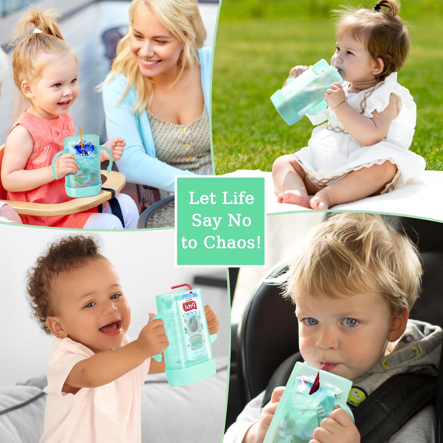 MOMUSE in-use scene shows mess-free self-feeding on-the-go.
