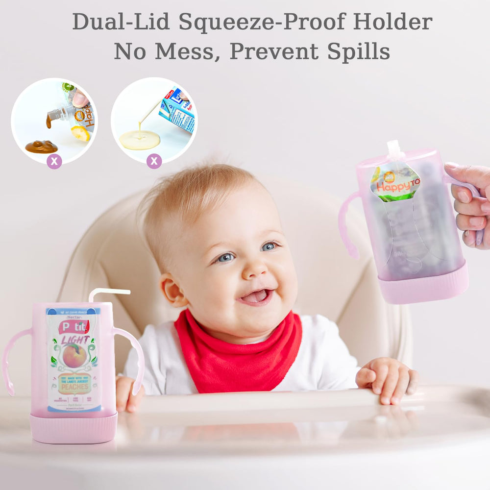 MOMUSE two-lid compatibility shows adaptation for large and small pouches and drink boxes