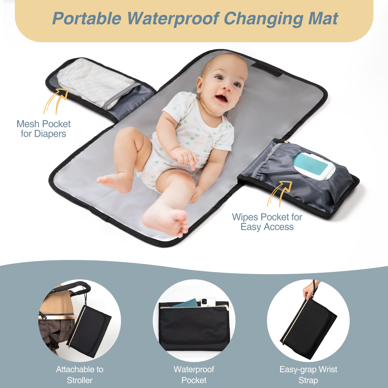 MOMUVO diaper bag backpack with luggage sleeve to slide over carry-on during travel.