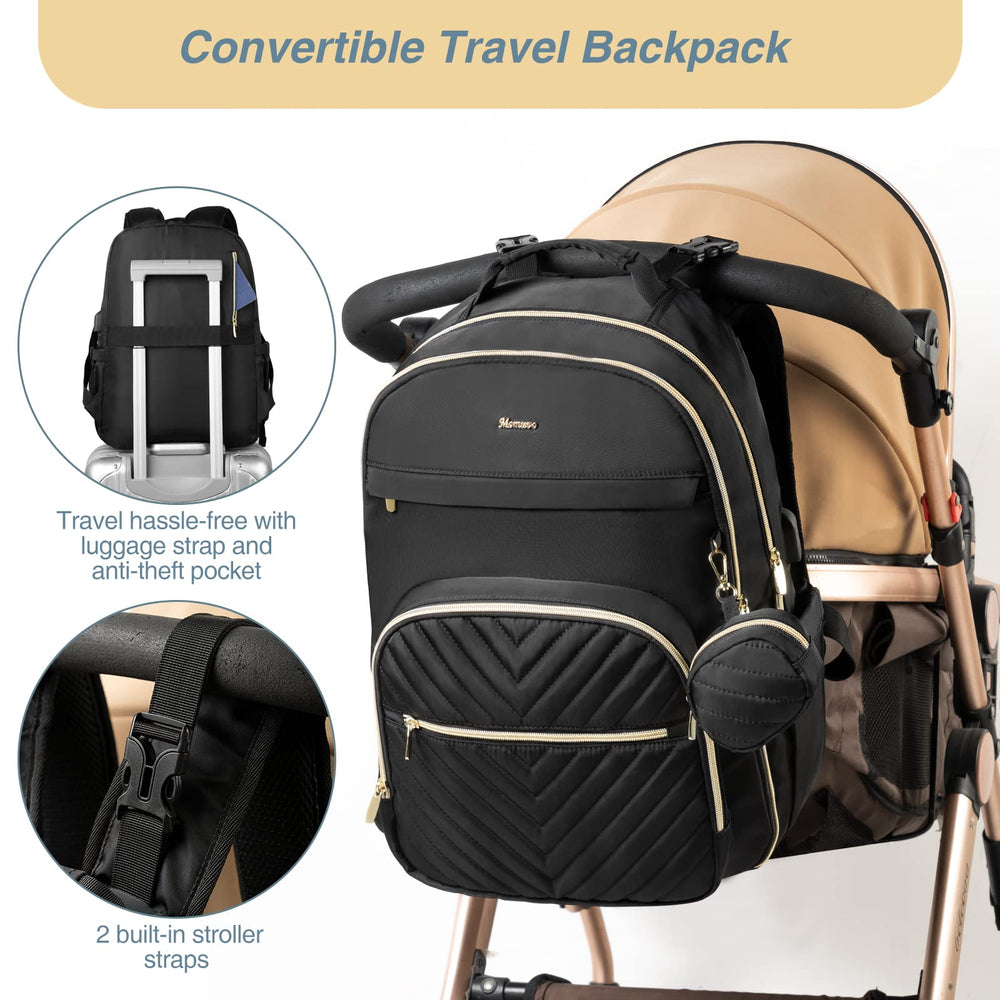 MOMUVO diaper bag backpack made from water-resistant material for everyday adventures.