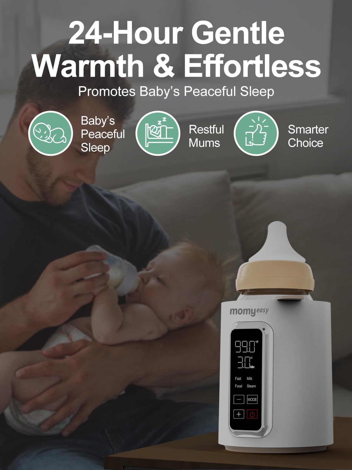 Momyeasy bottle warmer auto shut-off enhances safety during use