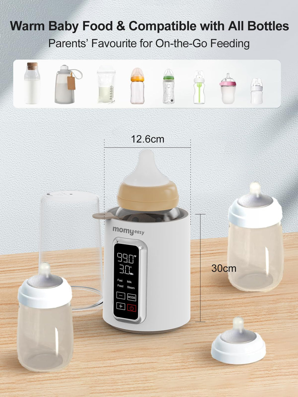 Momyeasy bottle warmer compact storage keeps counters tidy