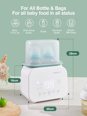 MOMYEASY bottle warmer demonstrates safe temperature control for comfortable feeding.