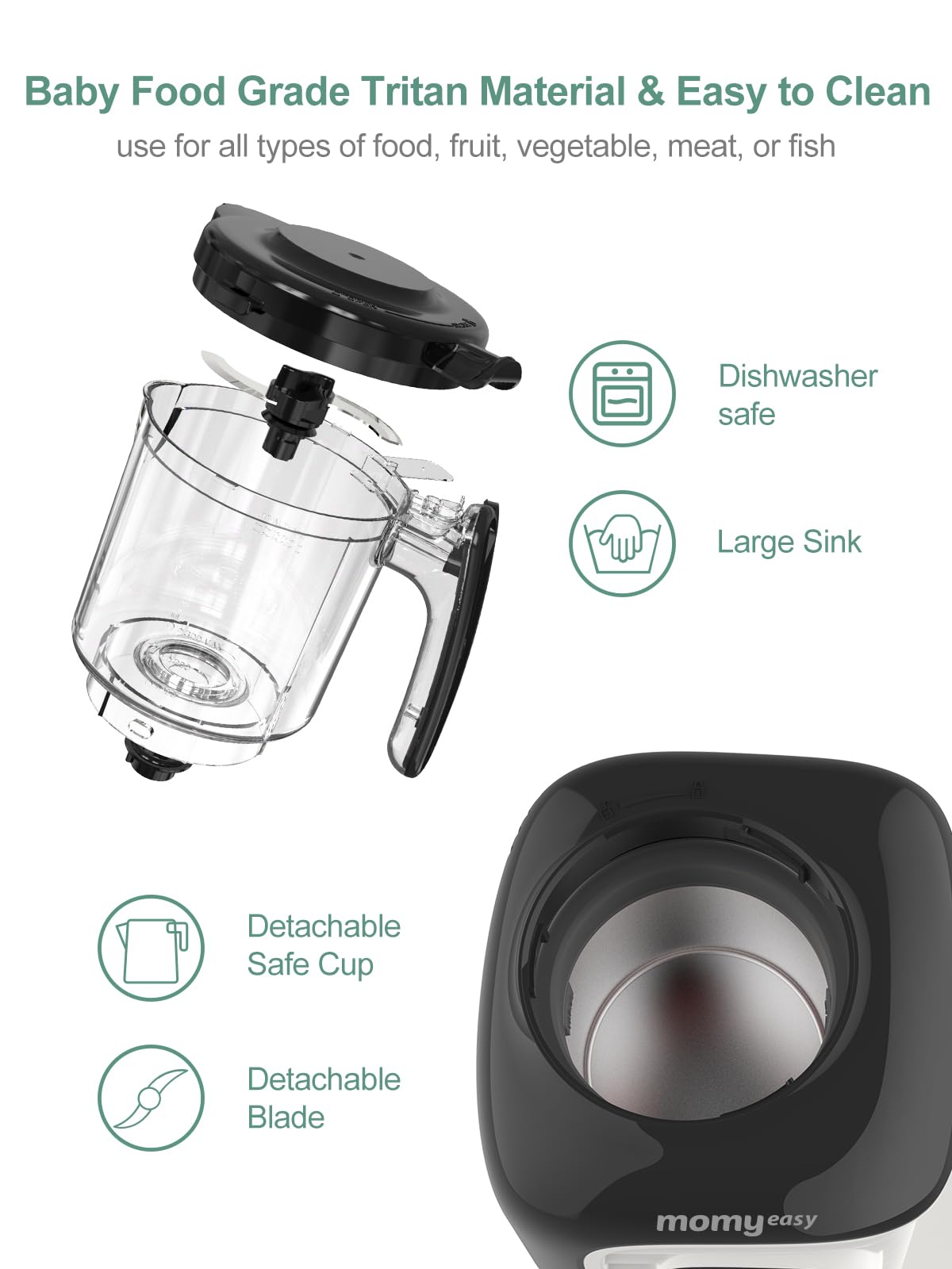 MOMYEASY compact design fits busy kitchen and limited spaces.