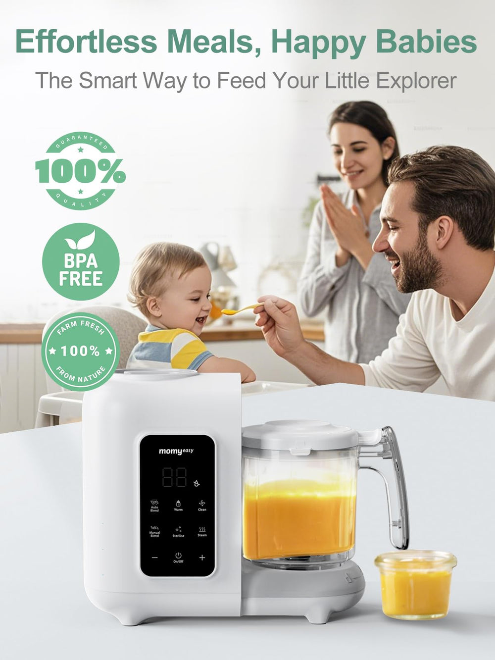 MOMYEASY removable blade design enables thorough cleaning and safe handling.