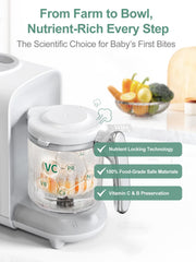 MOMYEASY steaming basket in use highlights nutrient-preserving steam for fresh meals.