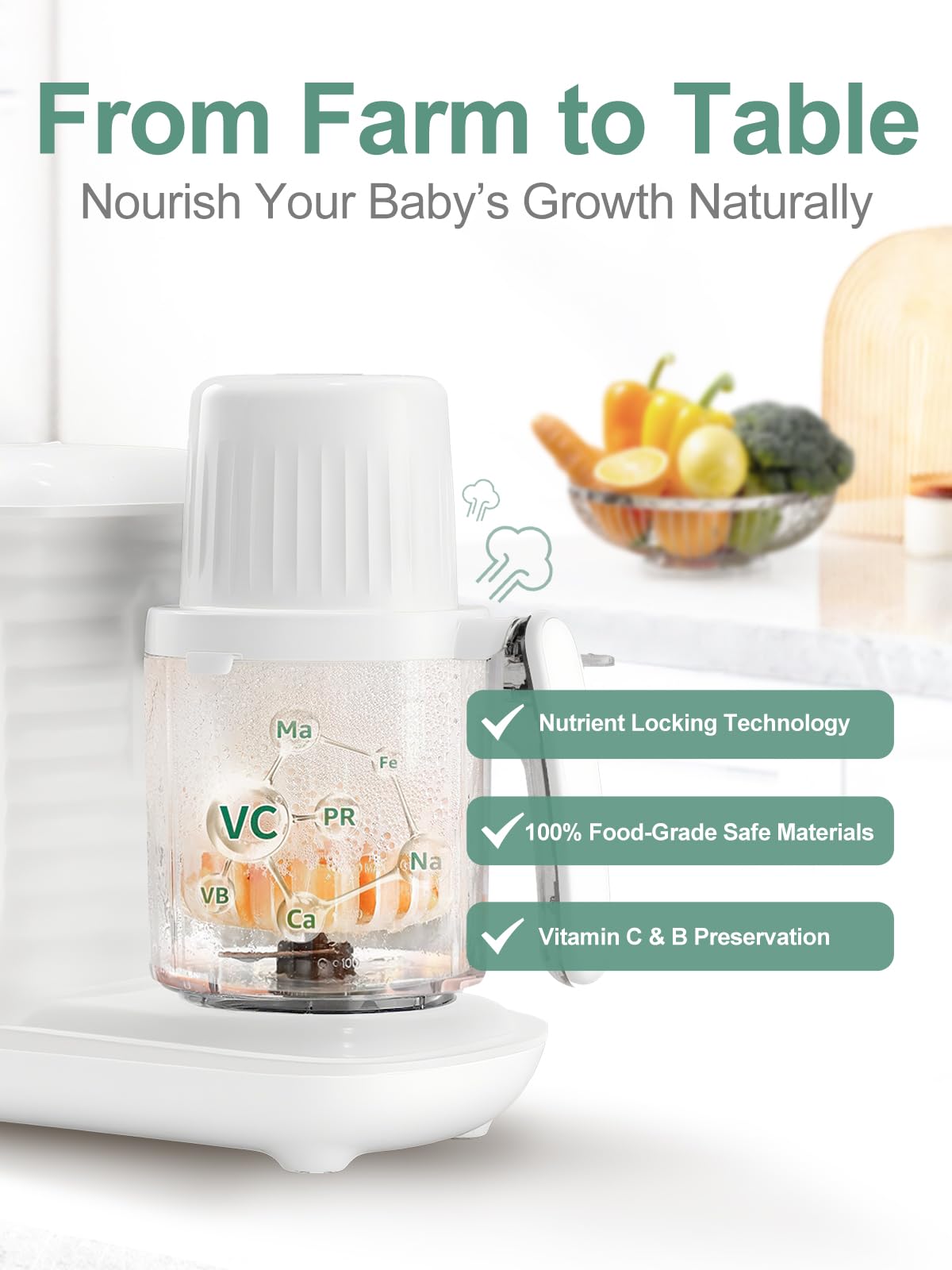 MOMYEASY two-layer steamer basket enables batch steaming of veggies and proteins.