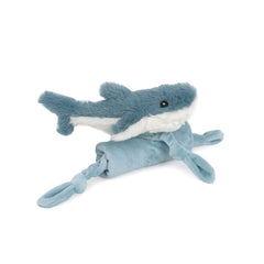 MON AMI Seaborn shark security blanket with knotted edges promotes tactile exploration and self-soothing