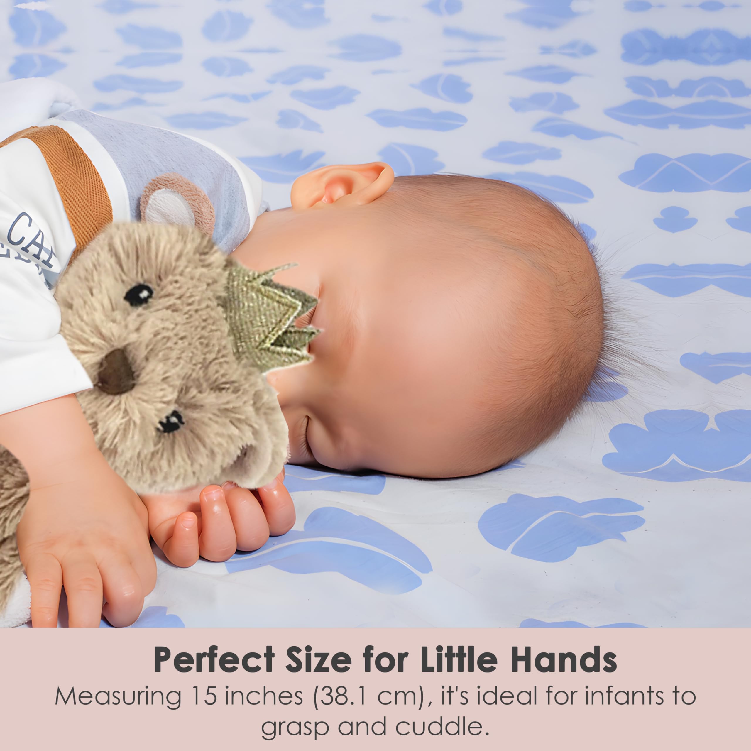 MON AMI Prince Teddy Bear Lovey crib nap use in soft setting.