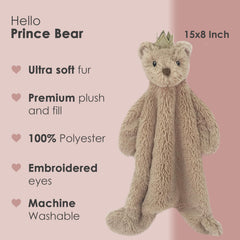 MON AMI Prince Teddy Bear Lovey soft plush face close-up emphasizing comforting companion.