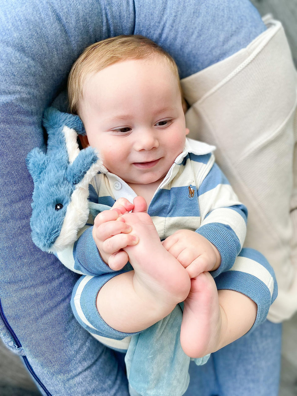 MON AMI Seaborn features embroidered eyes and reinforced stitching for durable baby-safe companionship