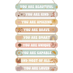 MONALET boho wall art collection with nine wooden signs for bright inspirational vibes.