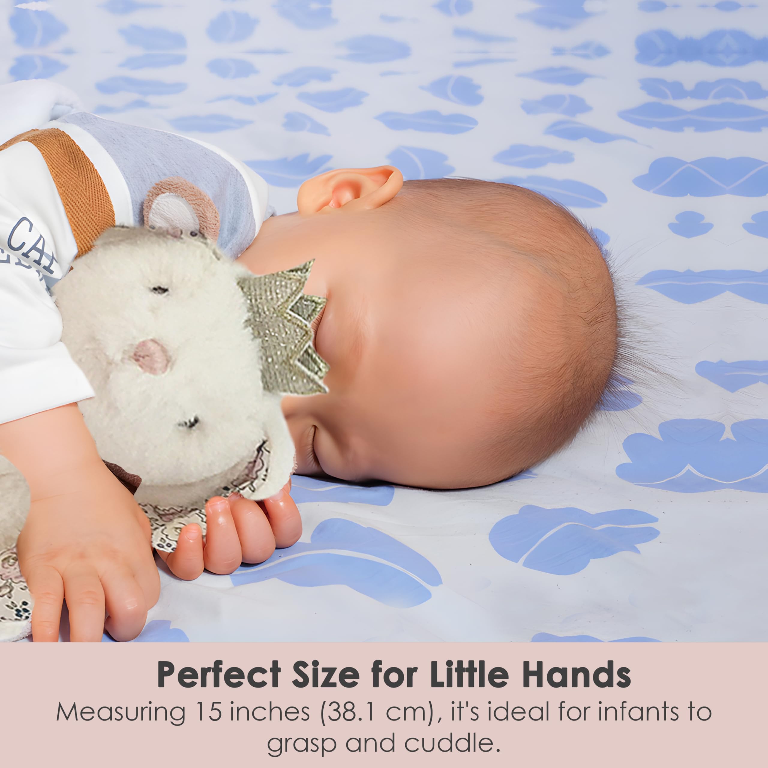 MON AMI Princess Bunny bedtime-snuggle feature captures cozy security during naptime.