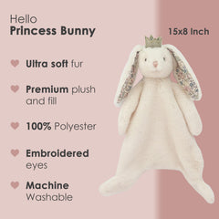 MON AMI Princess Bunny plush texture close-up shows gentle fabric ideal for newborn comfort.