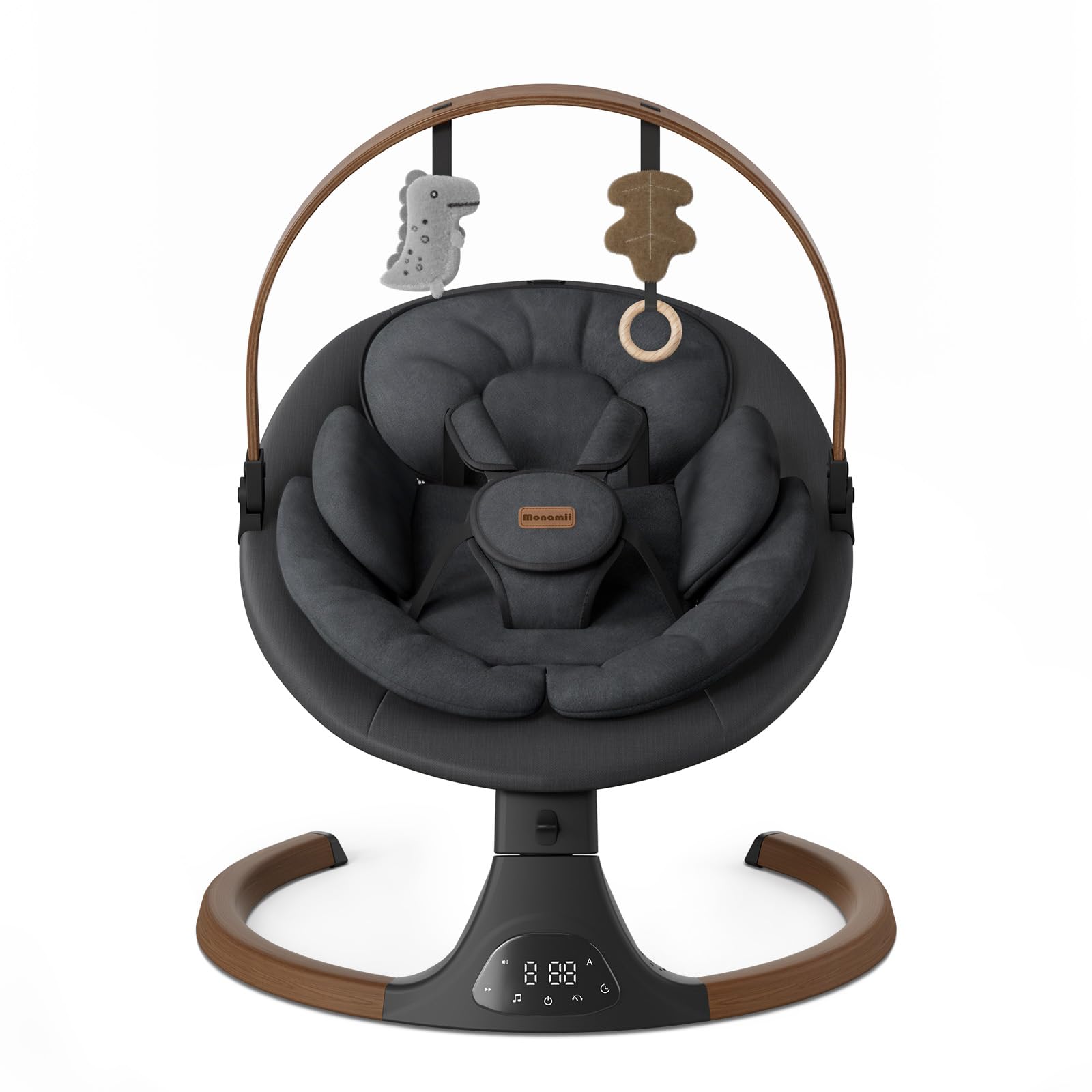 Monamii Baby Swing with music speaker soothes baby during quiet moments