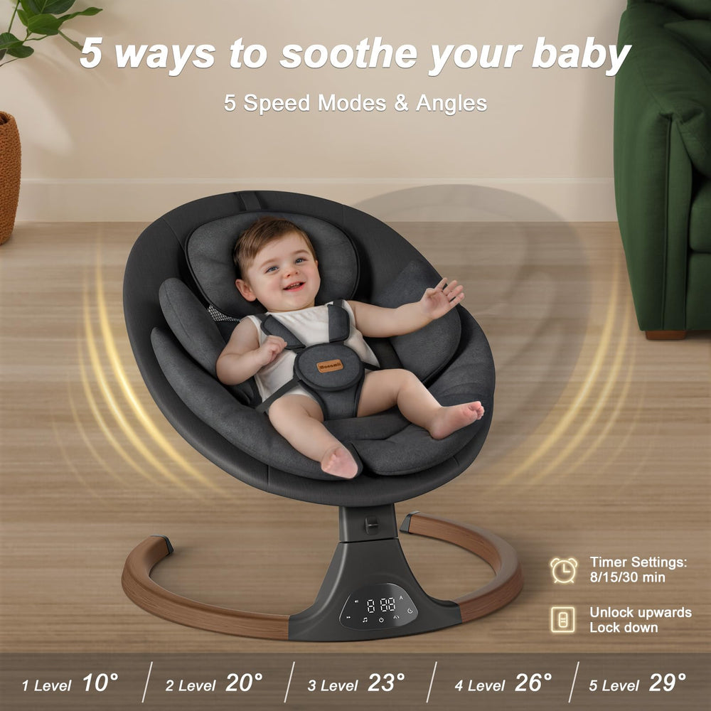 Monamii Baby Swing remote control panel enables easy operation