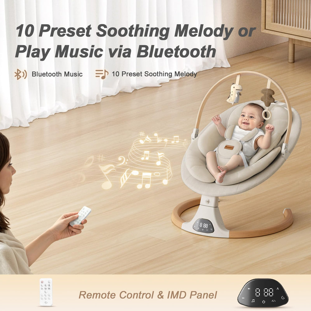 Monamii toy bar with adjustable positions stimulates baby's developing vision.