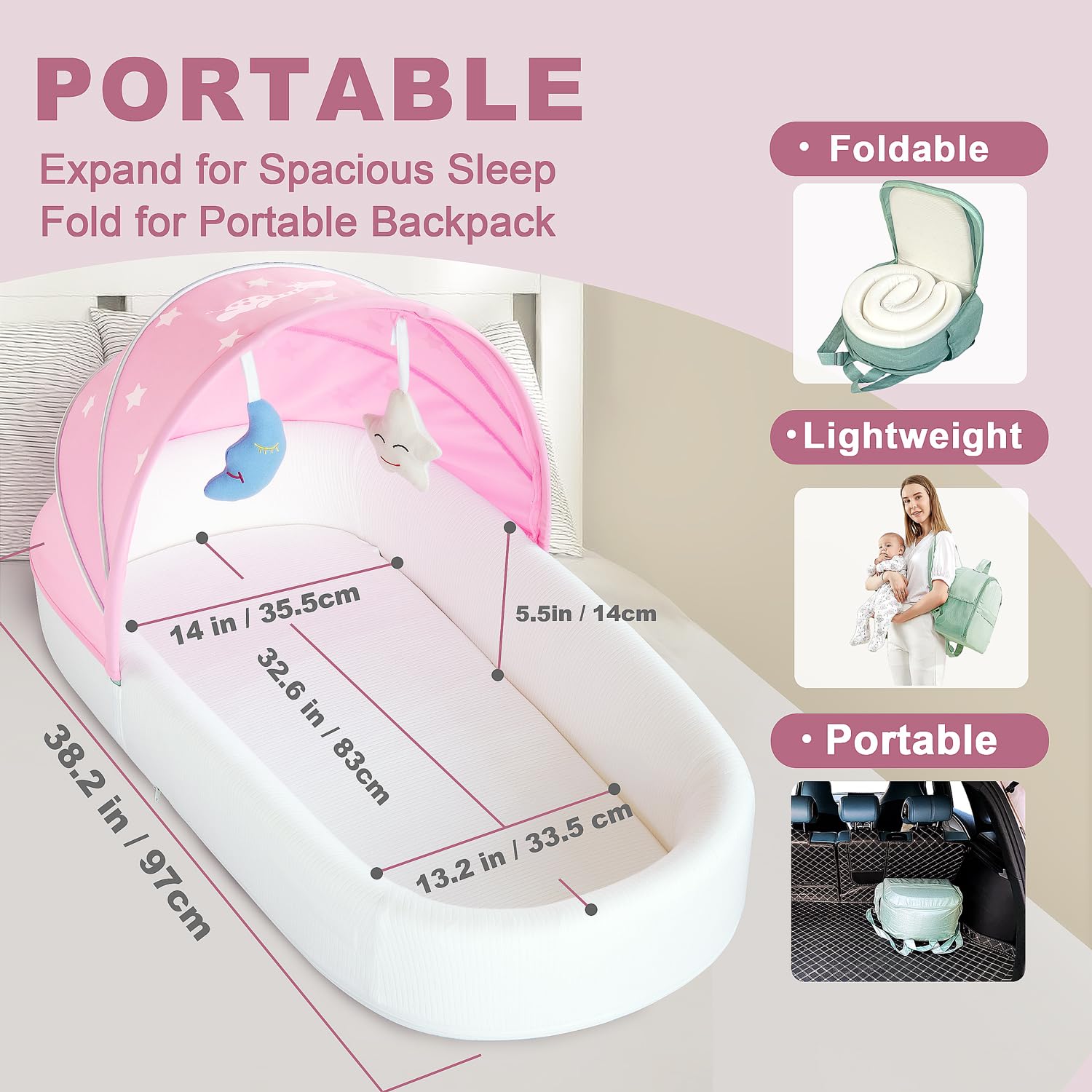 MonGianda firm mattress pad supports newborn posture for comfortable sleeping.
