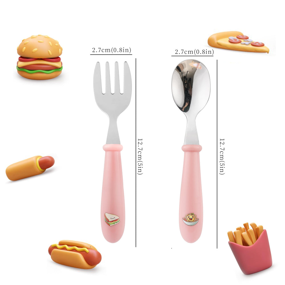 MONGSEW burgers-fries design forks support positive mealtimes for toddlers