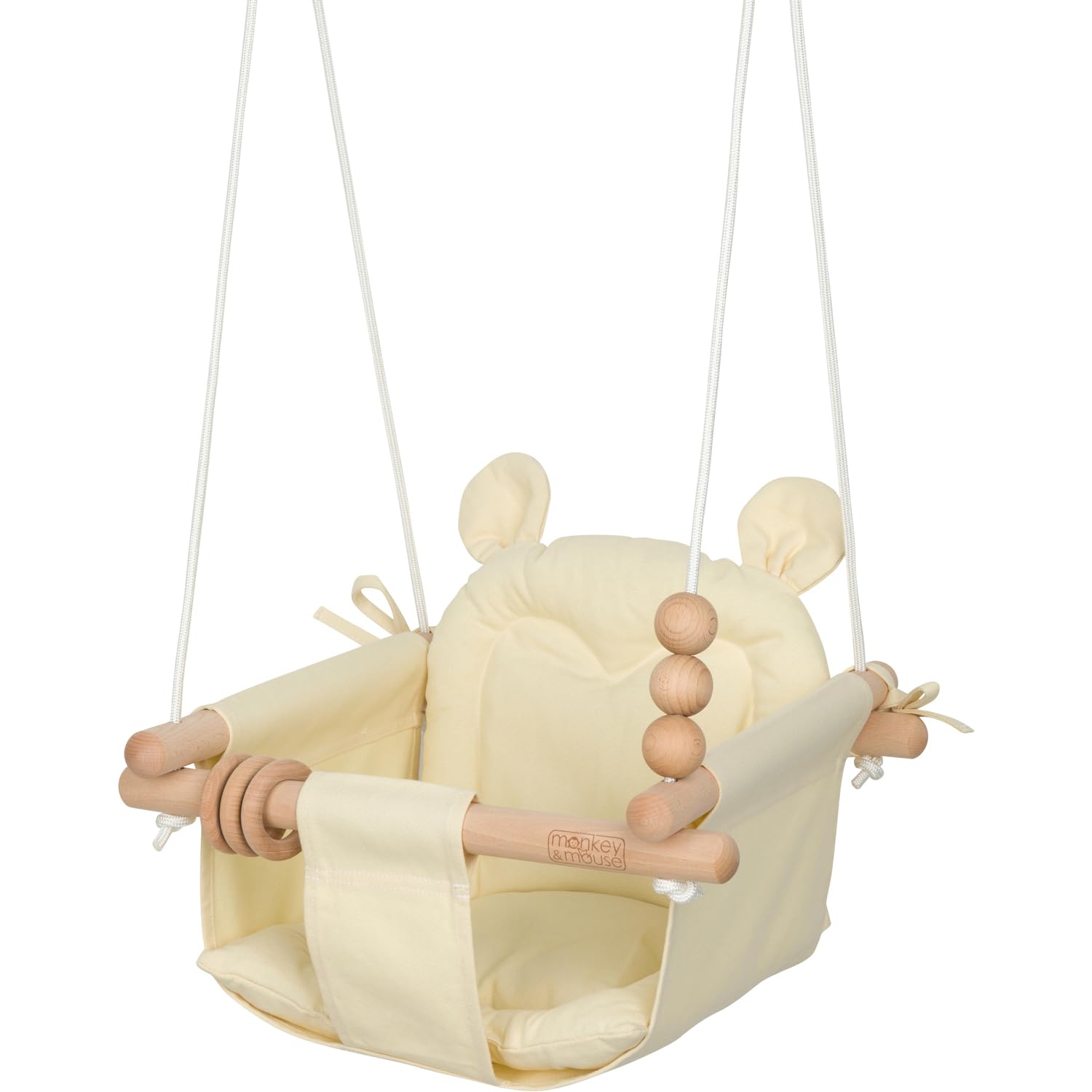 Monkey & Mouse baby swing bucket-seat offers secure seating for calm, supervised play.