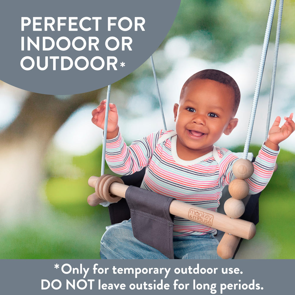 Monkey & Mouse cotton canvas material provides soft, durable seating for daily use.